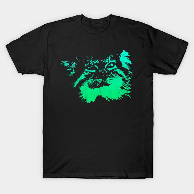 Pallas Cat - Green T-Shirt by Scailaret